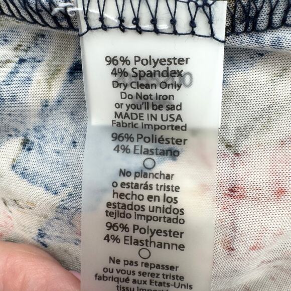 LuLaRoe Cici Crushed Velvet Midi Dress Sz M Navy Floral Off Shoulder Ruffle NWT - Picture 15 of 15